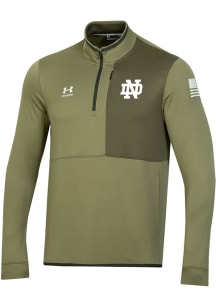 Under Armour Notre Dame Fighting Irish Mens Green Sideline Freedom Long Sleeve 1/4 Zip Pullover