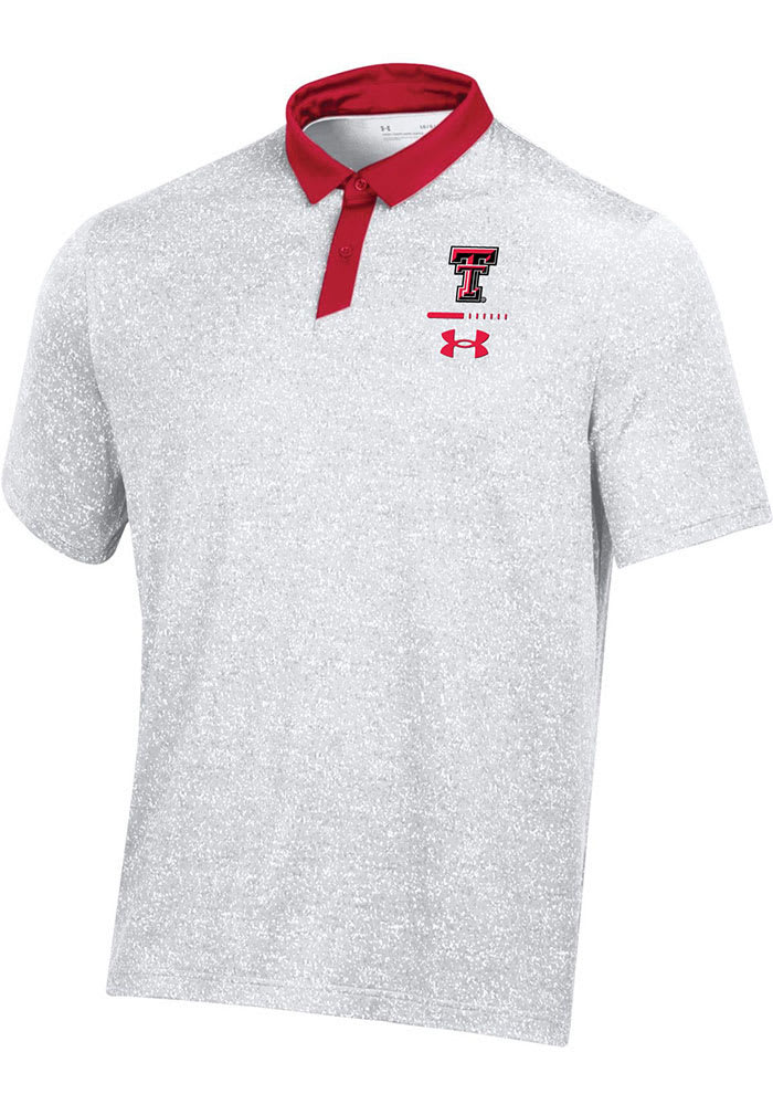 Under Armour Texas Tech Red Raiders Mens White Sideline Static Short Sleeve Polo