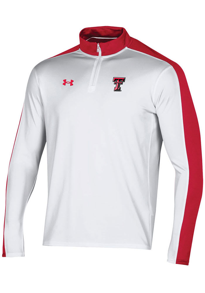 Under Armour Texas Tech Red Raiders Mens White Sideline Lightweight Long Sleeve 1/4 Zip Pullover