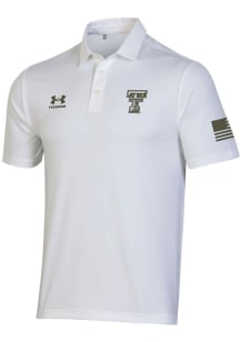 Under Armour Texas Tech Red Raiders Mens White Sideline Freedom Short Sleeve Polo