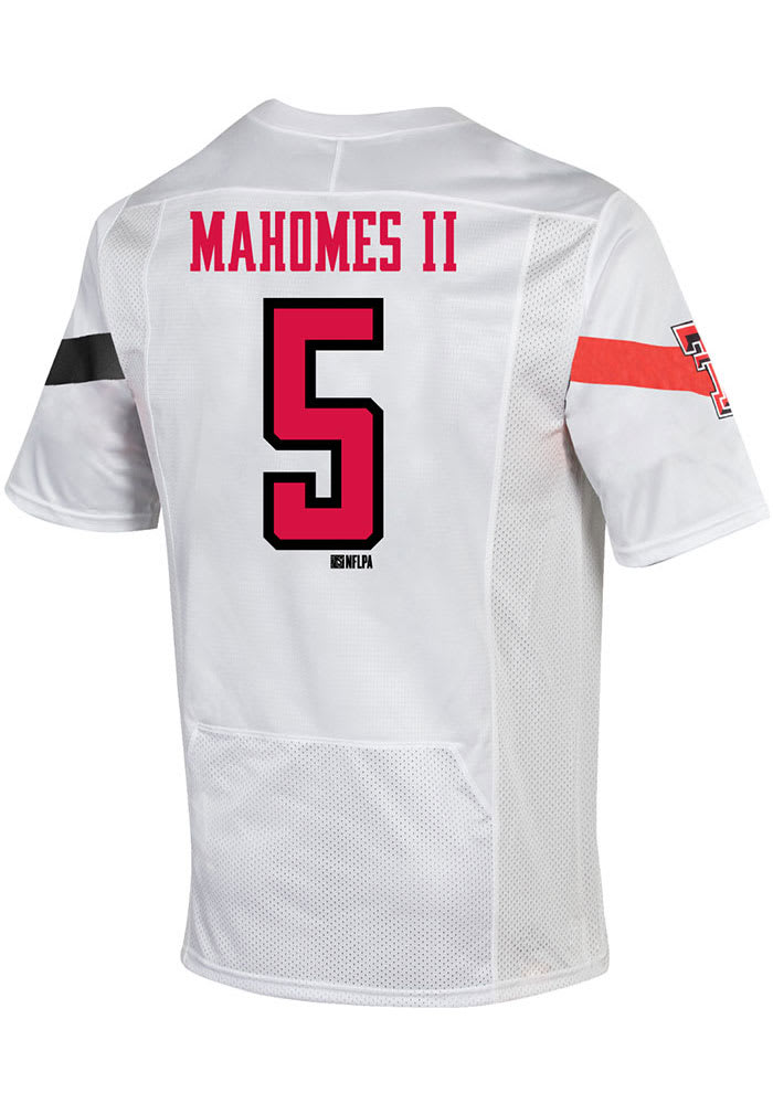 Patrick Mahomes Under Armour Texas Tech Red Raiders White Premier Replica Name and Number Football Jersey