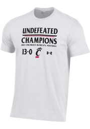 Under Armour Cincinnati Bearcats White 2021 AAC Undefeated Champions Short Sleeve T Shirt