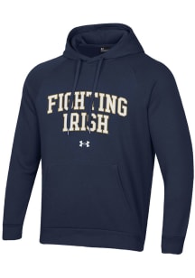 Under Armour Notre Dame Fighting Irish Mens Navy Blue All Day Fleece Long Sleeve Hoodie