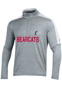 Under Armour Cincinnati Bearcats Mens Grey Gameday Tech Terry Long Sleeve 1/4 Zip Pullover