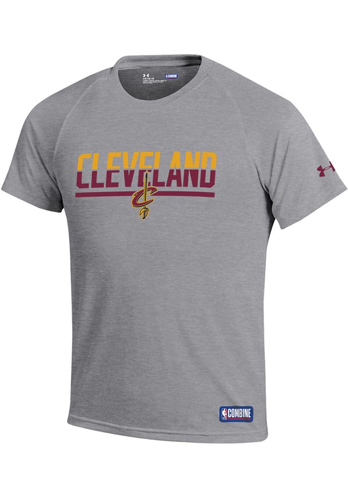 Under Armour Cleveland Cavaliers Youth Grey Split Tech Short Sleeve T-Shirt