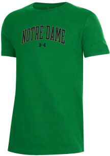 Under Armour Notre Dame Fighting Irish Youth Green Arched Wordmark Short Sleeve T-Shirt