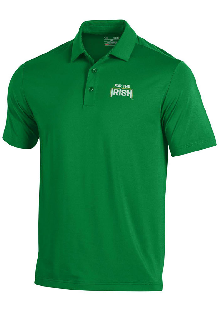 Under Armour Fighting Irish Irish Wear Green Kelly Green Short Sleeve Polo