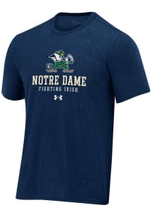 Under Armour Notre Dame Fighting Irish Navy Blue Stacked Short Sleeve T Shirt