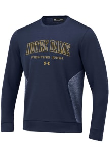 Under Armour Notre Dame Fighting Irish Mens Navy Blue Summit Long Sleeve Crew Sweatshirt
