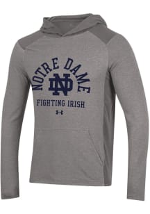 Under Armour Notre Dame Fighting Irish Mens Silver All Day LS Lightweight Long Sleeve Hoodie