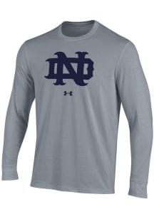 Under Armour Notre Dame Fighting Irish Silver Performance Cotton Long Sleeve T Shirt