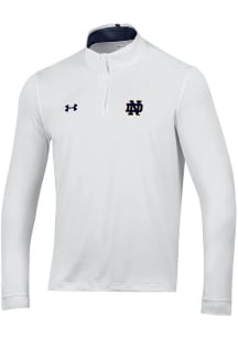 Under Armour Notre Dame Fighting Irish Mens White Playoff Long Sleeve 1/4 Zip Pullover