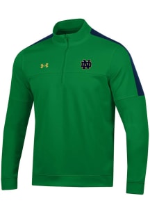 Under Armour Notre Dame Fighting Irish Mens Green Midlayer Long Sleeve 1/4 Zip Pullover