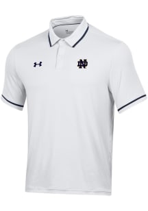 Under Armour Notre Dame Fighting Irish Mens White Tipped Short Sleeve Polo