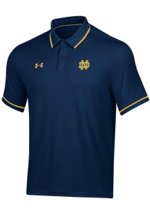 Under Armour Notre Dame Fighting Irish Mens Navy Blue Tipped Short Sleeve Polo
