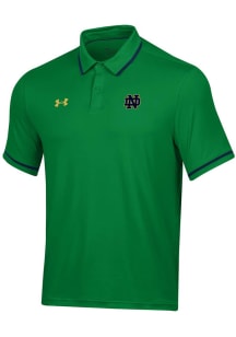 Under Armour Notre Dame Fighting Irish Mens Green Tipped Short Sleeve Polo