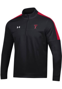 Under Armour Texas Tech Red Raiders Mens Black Midlayer Long Sleeve 1/4 Zip Pullover