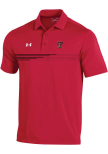 Under Armour Texas Tech Red Raiders Mens Red Stripe Short Sleeve Polo