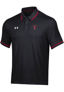 Under Armour Texas Tech Red Raiders Mens Black Tipped Short Sleeve Polo