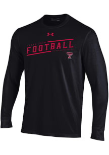 Under Armour Texas Tech Red Raiders Black Football Long Sleeve T Shirt