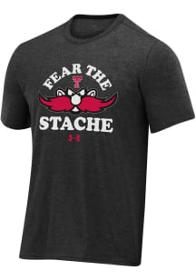 Under Armour Texas Tech Red Raiders Black All Day Throwback Fear Stache Short Sleeve Fashion T S..