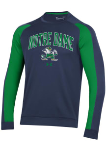 Under Armour Notre Dame Fighting Irish Mens Navy Blue Gameday Terry Long Sleeve Sweatshirt
