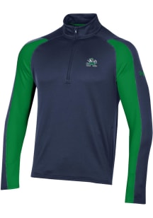 Under Armour Notre Dame Fighting Irish Mens Navy Blue Gameday Terry Long Sleeve 1/4 Zip Pullover