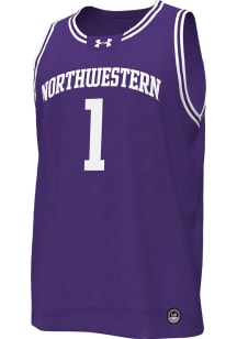 Mens Northwestern Wildcats Purple Under Armour Replica 1 Basketball Jersey