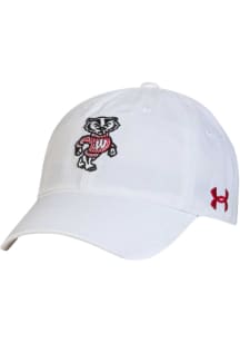Under Armour White Wisconsin Badgers OTS Unstructured Adjustable Hat