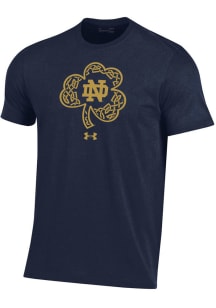 Under Armour Notre Dame Fighting Irish Navy Blue Sideline Ireland Shamrock Short Sleeve T Shirt