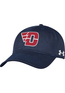 Under Armour Dayton Flyers Garment Washed Cotton Adjustable Hat - Navy Blue