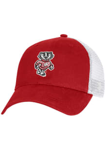 Under Armour Wisconsin Badgers Washed Performance Cotton Trucker Adjustable Hat - Red