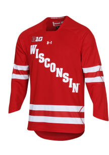 Youth Wisconsin Badgers Red Under Armour #1 SL Universal Replica Hockey Jersey Jersey