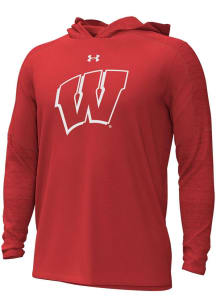 Under Armour Wisconsin Badgers Mens Red Gameday Tech Wave Hood