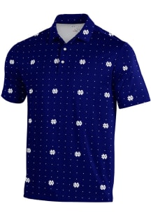 Under Armour Notre Dame Fighting Irish Mens Navy Blue Gameday Armourfuse Short Sleeve Polo
