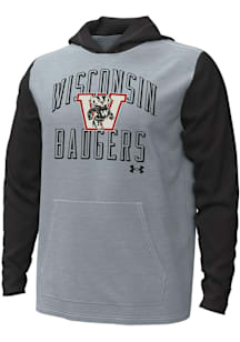 Under Armour Wisconsin Badgers Mens Black Iconic All Day Long Sleeve Hoodie
