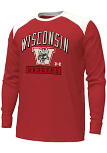 Under Armour Wisconsin Badgers Red Iconic Gameday Performance Long Sleeve Fashion T Shirt