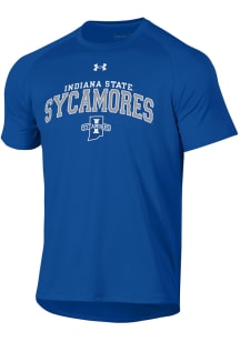 Under Armour Indiana State Sycamores Blue Arch Mascot Tech Short Sleeve T Shirt