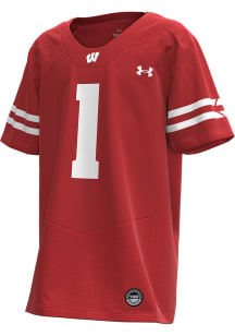 Youth Wisconsin Badgers Red Under Armour #1 SL Universal Replica Football Jersey Jersey