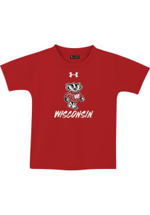 Toddler Wisconsin Badgers Red Under Armour Name Drop Short Sleeve T-Shirt