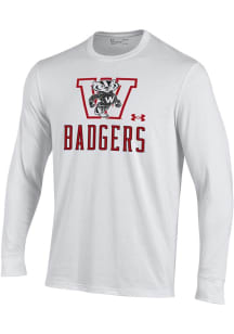 Mens Wisconsin Badgers White Under Armour No. 1 Tech Tee