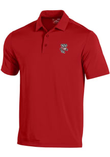 Under Armour Wisconsin Badgers Mens Red No. 1 Tech Short Sleeve Polo