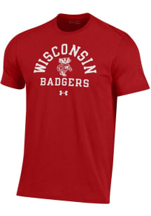 Wisconsin Badgers Red Under Armour No. 1 Graphic Short Sleeve T Shirt