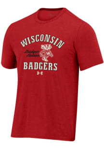 Wisconsin Badgers Red Under Armour No. 1 Vault Short Sleeve T Shirt