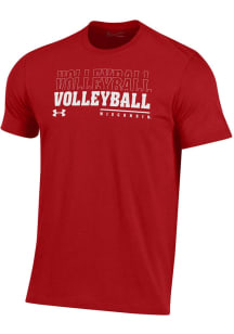 Under Armour Wisconsin Badgers Red Volleyball Short Sleeve T Shirt