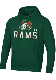 Under Armour Colorado State Rams Mens Green Mascot Name All Day Long Sleeve Hoodie