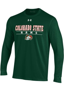 Under Armour Colorado State Rams Green Flat Name Logo Long Sleeve T Shirt