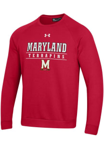 Mens Maryland Terrapins Red Under Armour Gear for Sports (Under Armour) Crew Sweatshirt