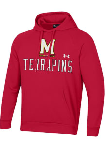 Mens Maryland Terrapins Red Under Armour Gear for Sports (Under Armour) Hooded Sweatshirt