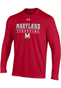 Mens Maryland Terrapins Red Under Armour Gear for Sports (Under Armour) Tee